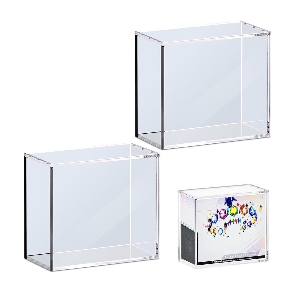 Acrylic Display Case 2 Pcs for ETB Boxes Clear Ultra Protective Cover